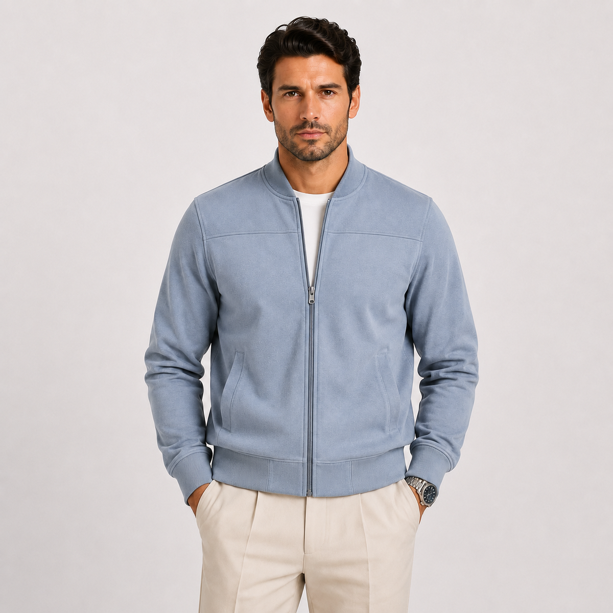 Blouson aviateur en daim pour homme, léger, élégant et décontracté. 0