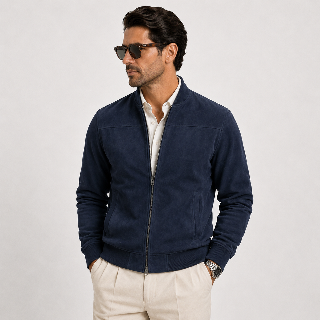 Blouson aviateur en daim pour homme, léger, élégant et décontracté. 6
