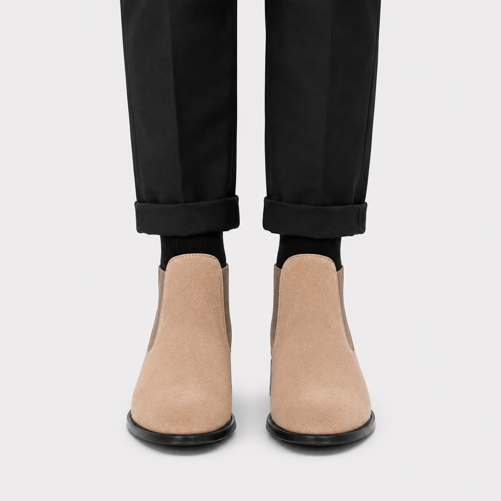 Bottines Chelsea en daim pour hommes, confortables et décontractées à enfiler 1
