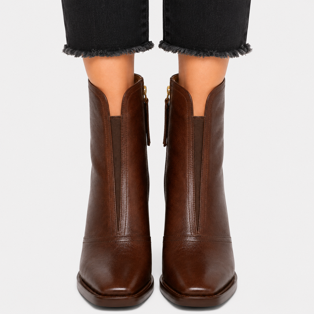 Bottines confortables en similicuir pour femmes, idéales pour la marche quotidienne 1