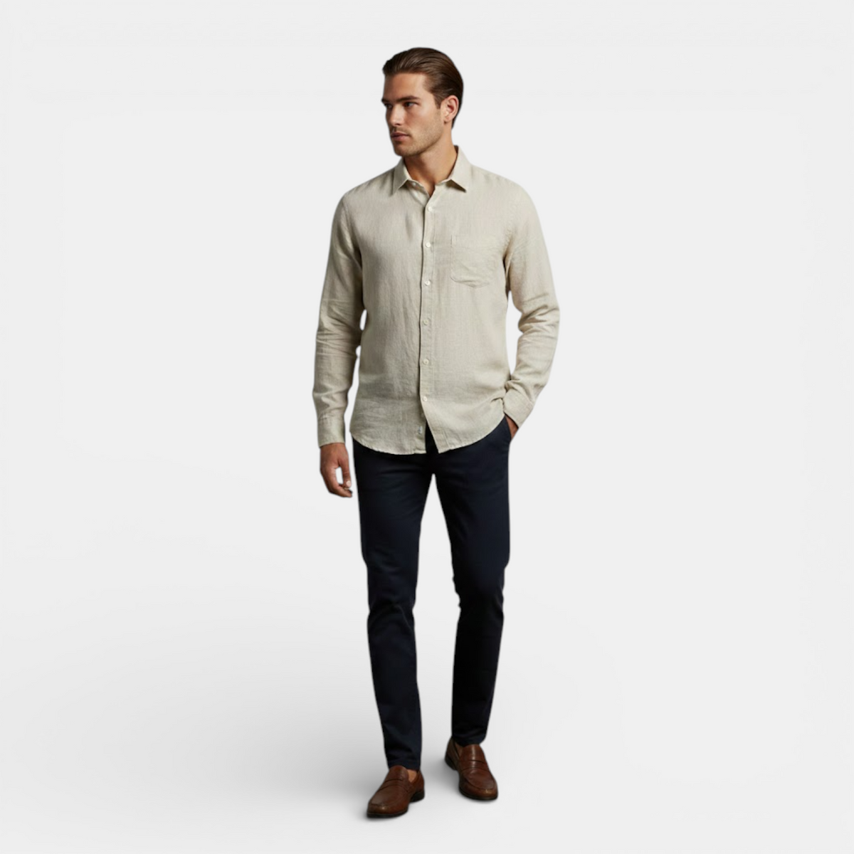 Chemise respirante à manches longues pour homme, idéale pour l'été 0
