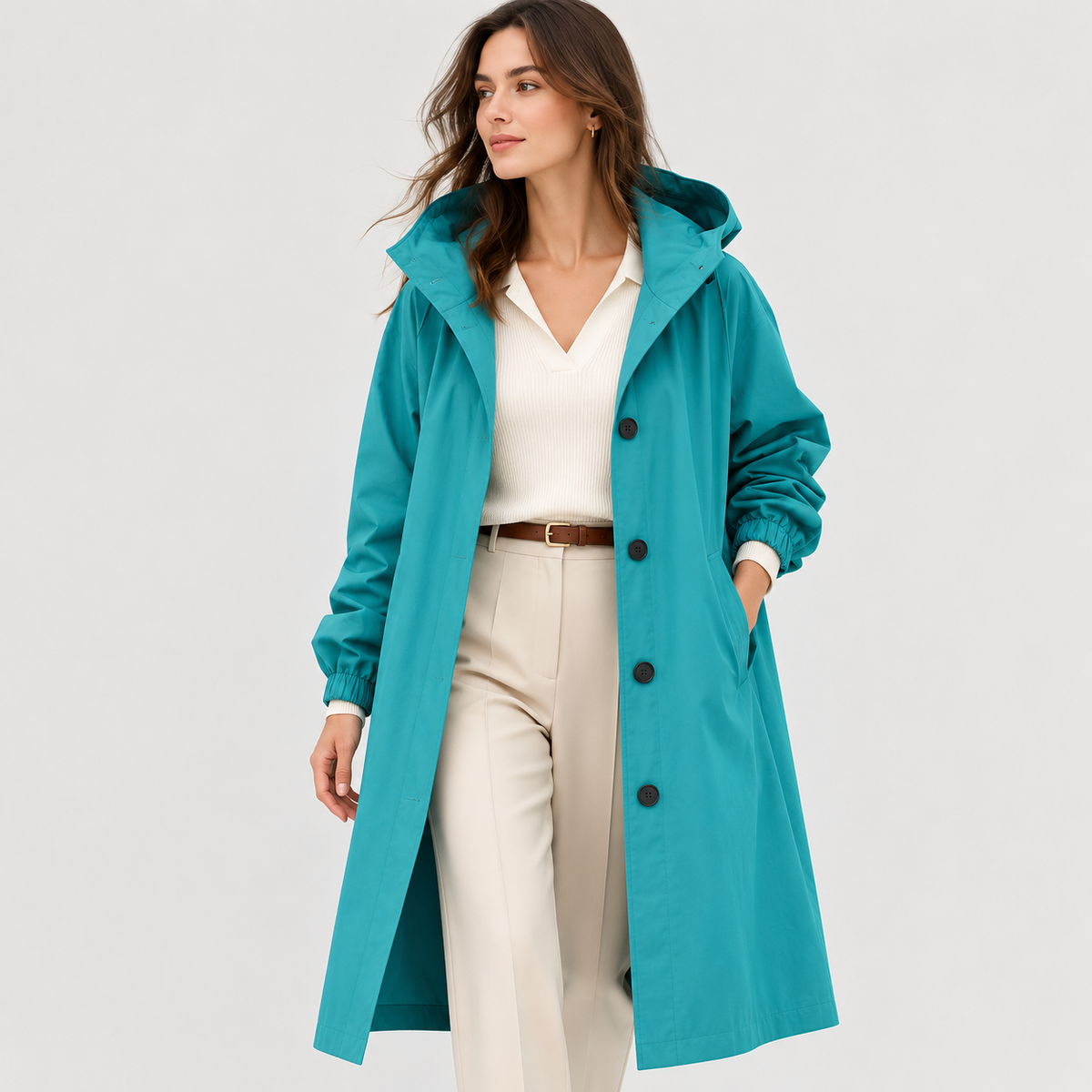 Coupe-vent léger à capuche pour femme, imperméable 9