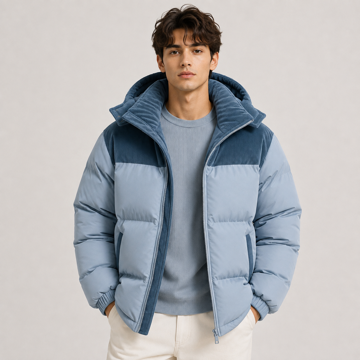 Doudoune d'hiver épaisse pour homme, coupe-vent et à capuche 0