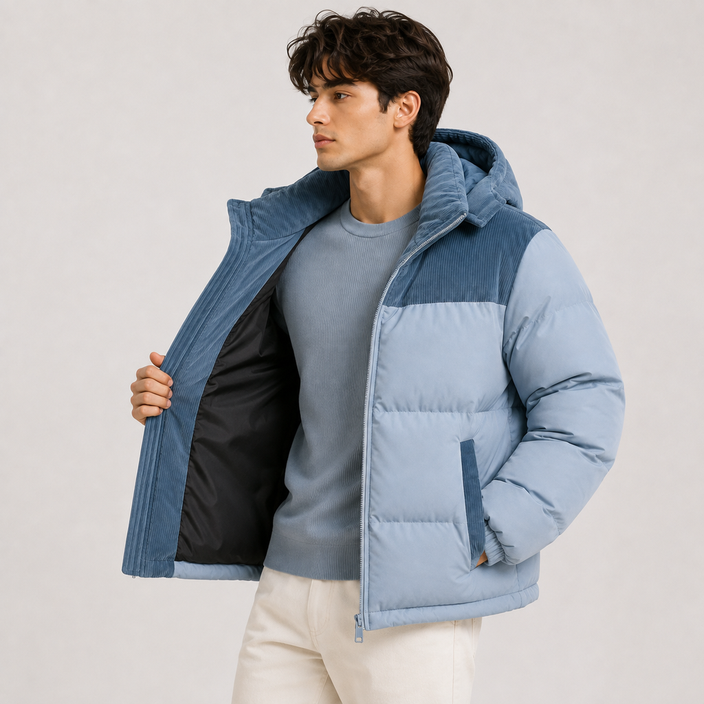 Doudoune d'hiver épaisse pour homme, coupe-vent et à capuche 1