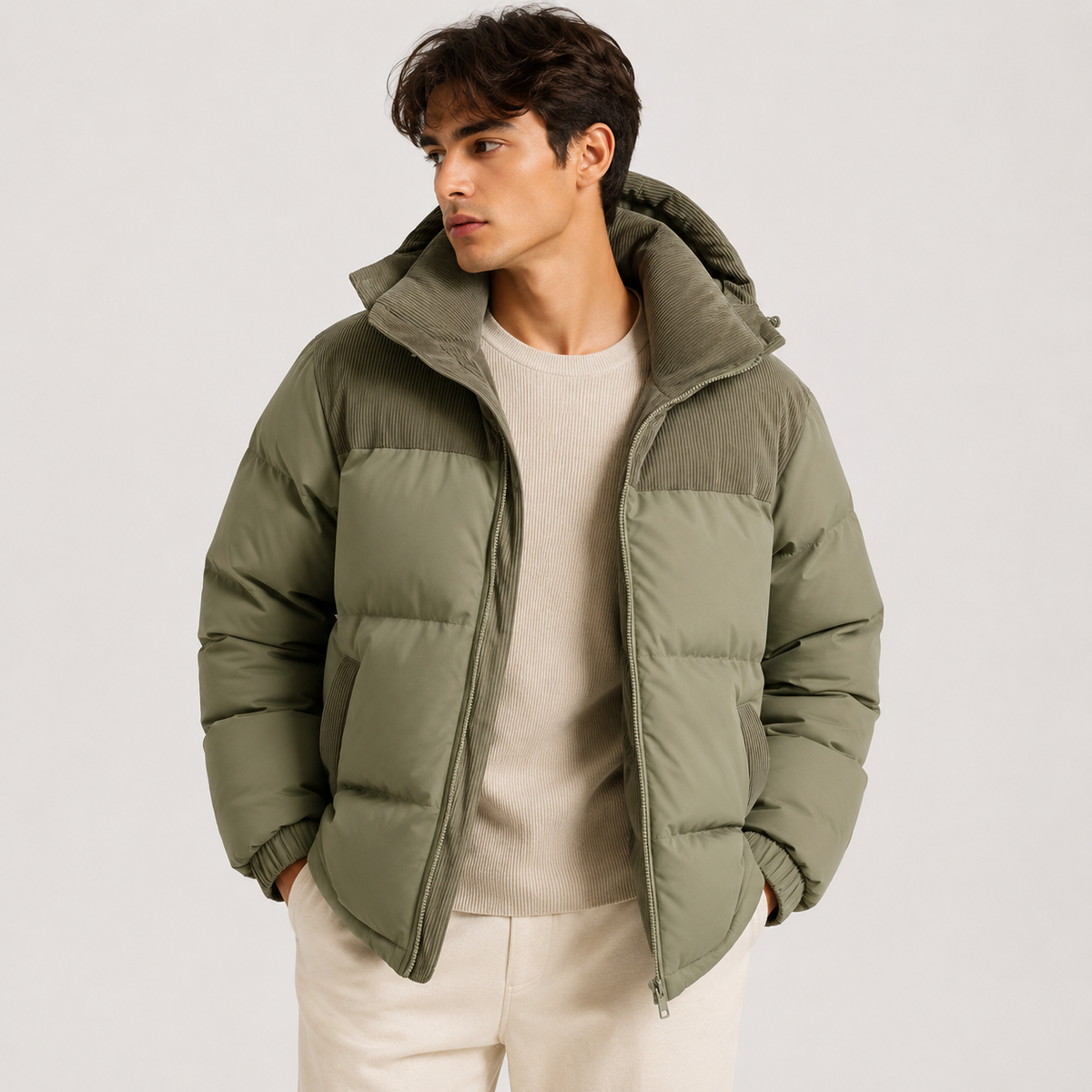 Doudoune d'hiver épaisse pour homme, coupe-vent et à capuche 4