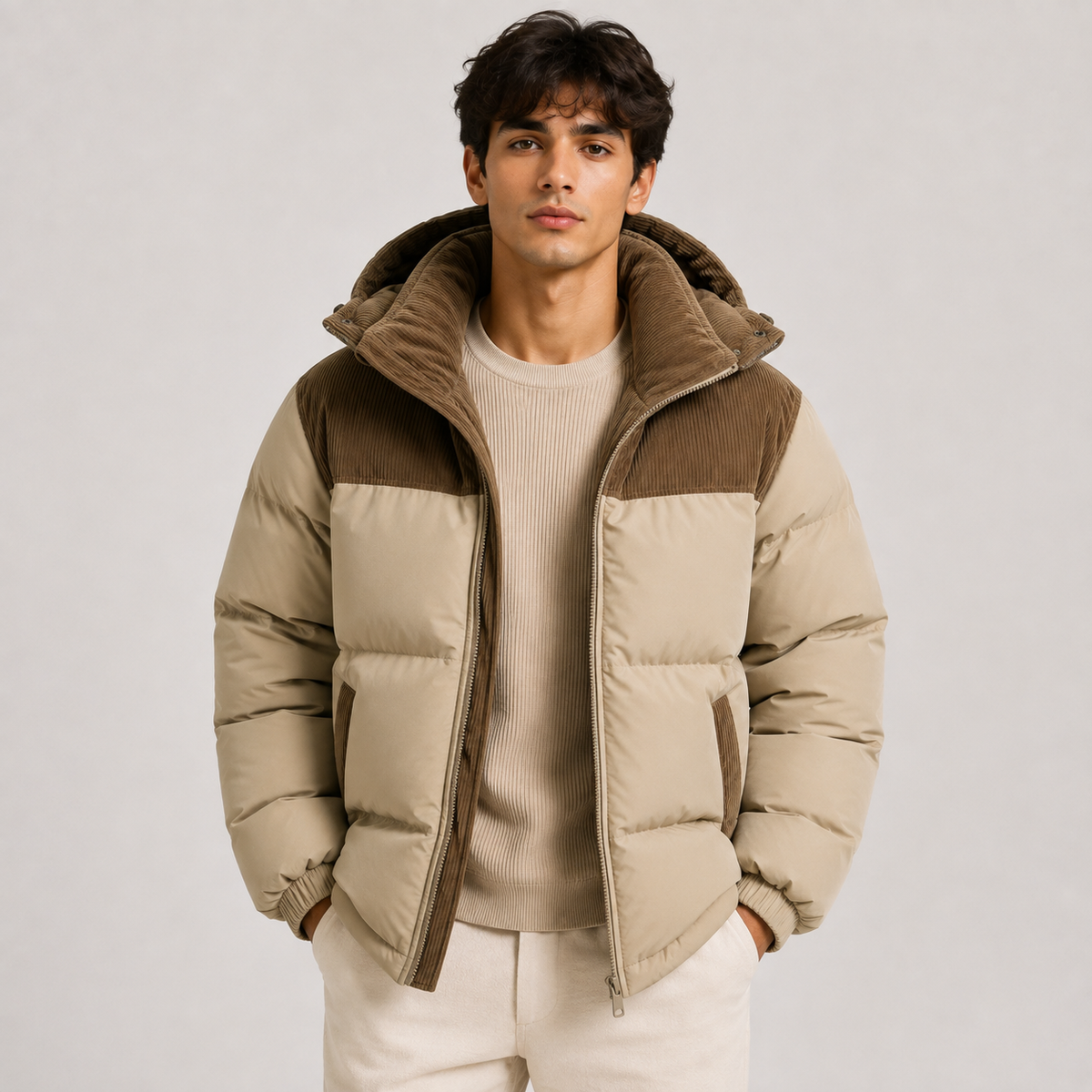Doudoune d'hiver épaisse pour homme, coupe-vent et à capuche 6