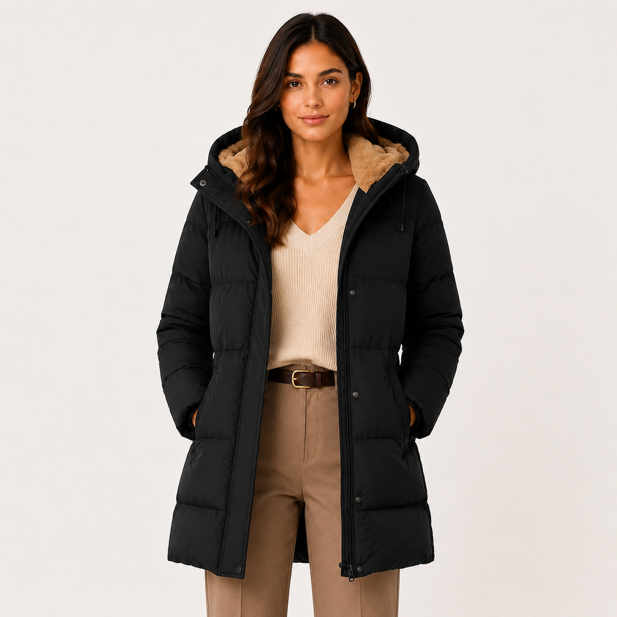 Doudoune pour femme, isolée, chaude et légère, vêtement d'extérieur d'hiver 5