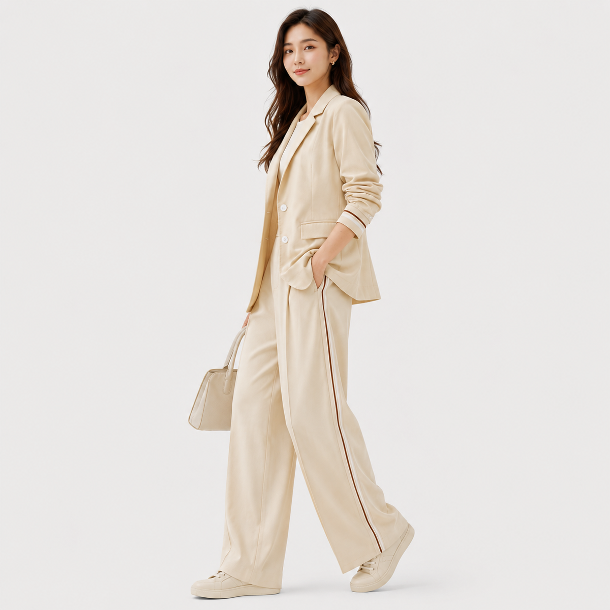 Ensemble blazer et pantalon pour femme, idéal pour le travail et les événements formels. 1