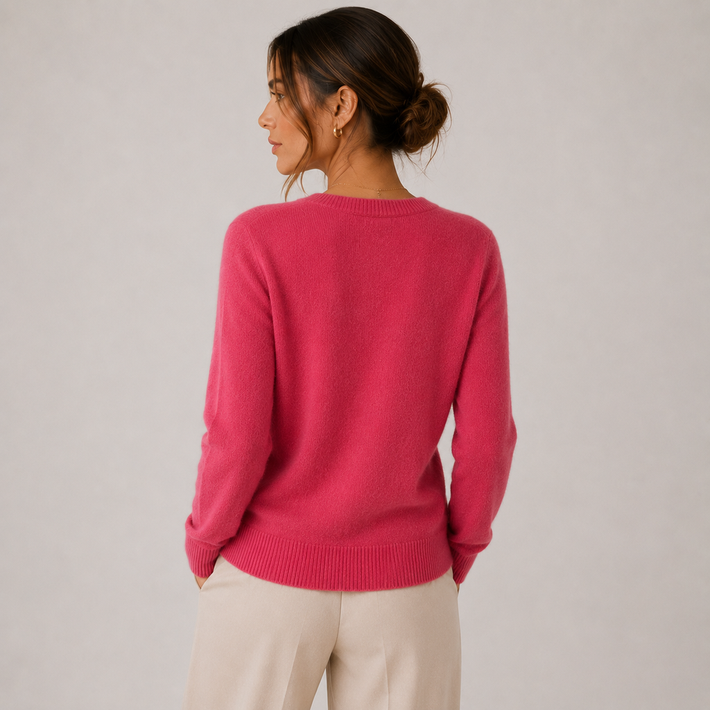 Gilet cardigan en maille douce effet cachemire pour femme, boutonné sur le devant 4