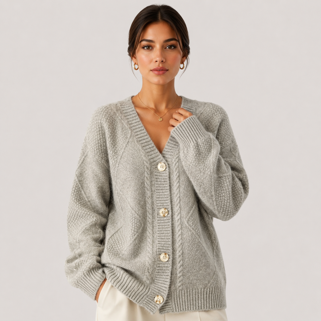 Gilet cardigan en maille premium pour femme, manches longues confortables, pull boutonné 6
