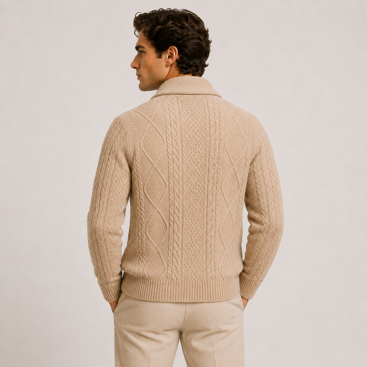 Gilet cardigan homme à col châle, maille douce, pull élégant et décontracté 3