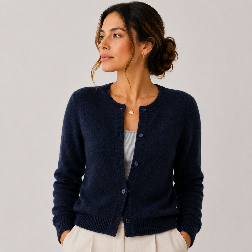 Gilet en maille douce pour femme, manches longues, boutonnage classique 10