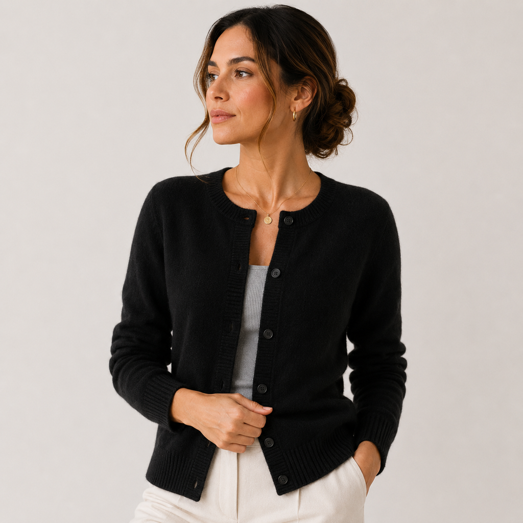 Gilet en maille douce pour femme, manches longues, boutonnage classique 4