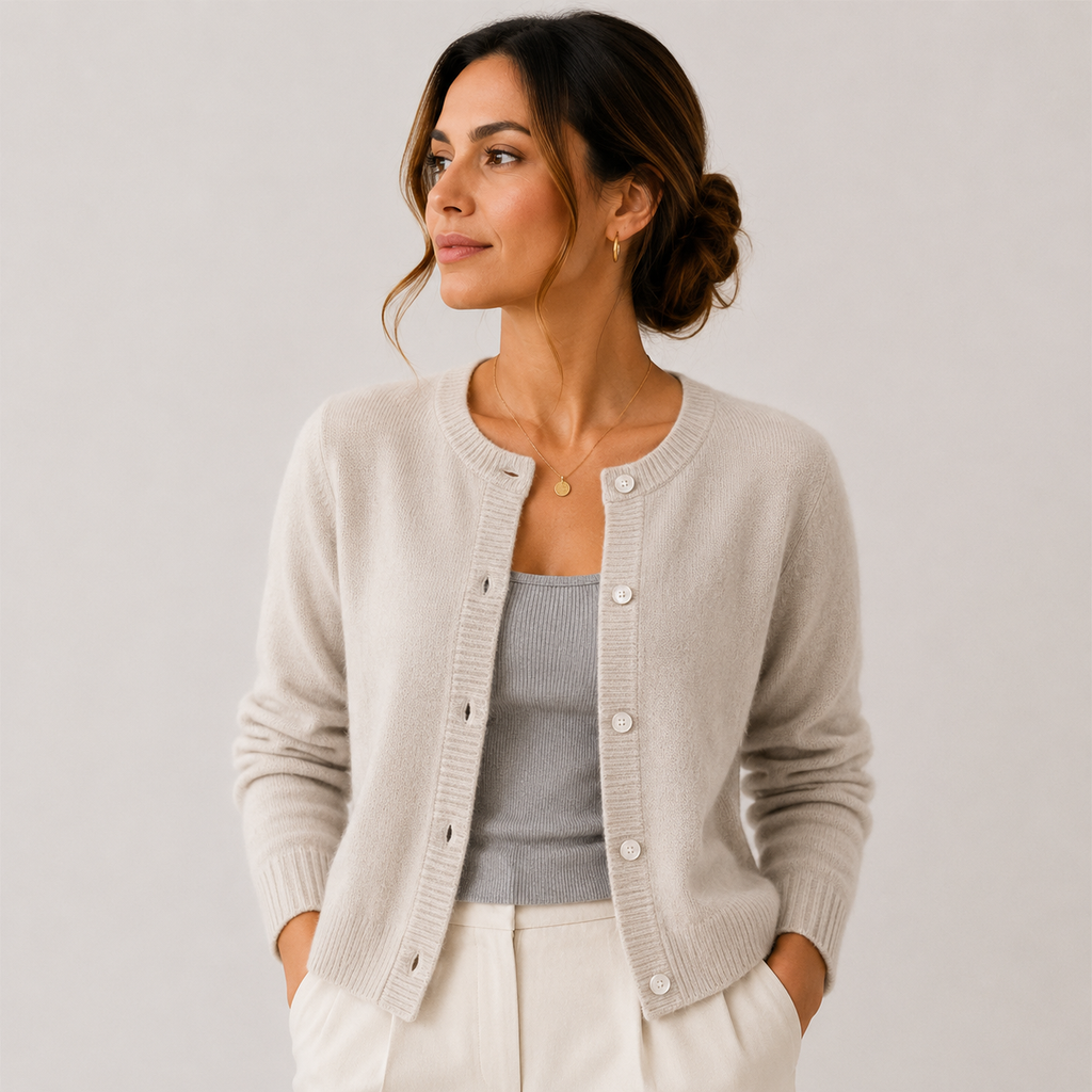 Gilet en maille douce pour femme, manches longues, boutonnage classique 5