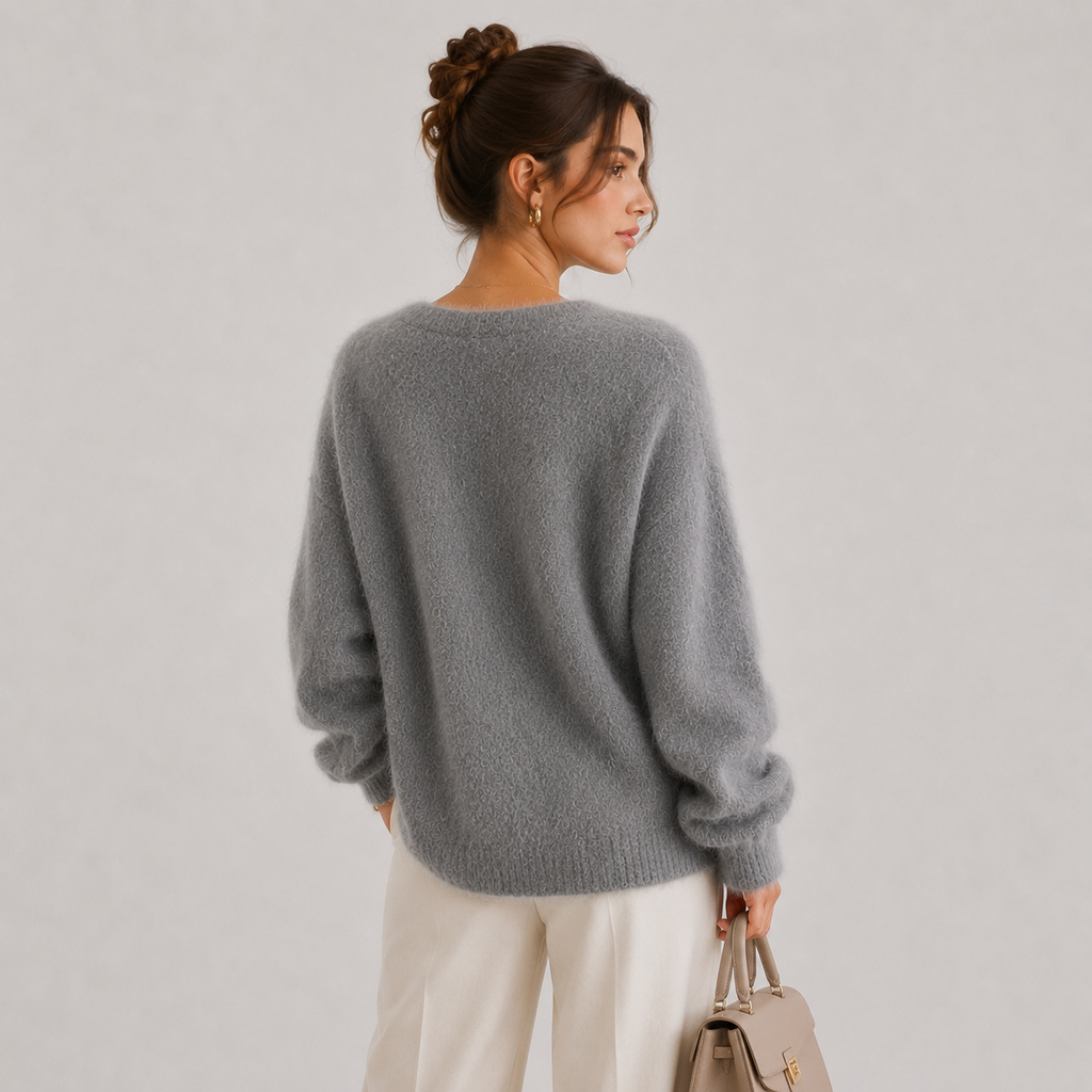 Gilet en maille pour femme, confortable, à manches longues et boutons 3