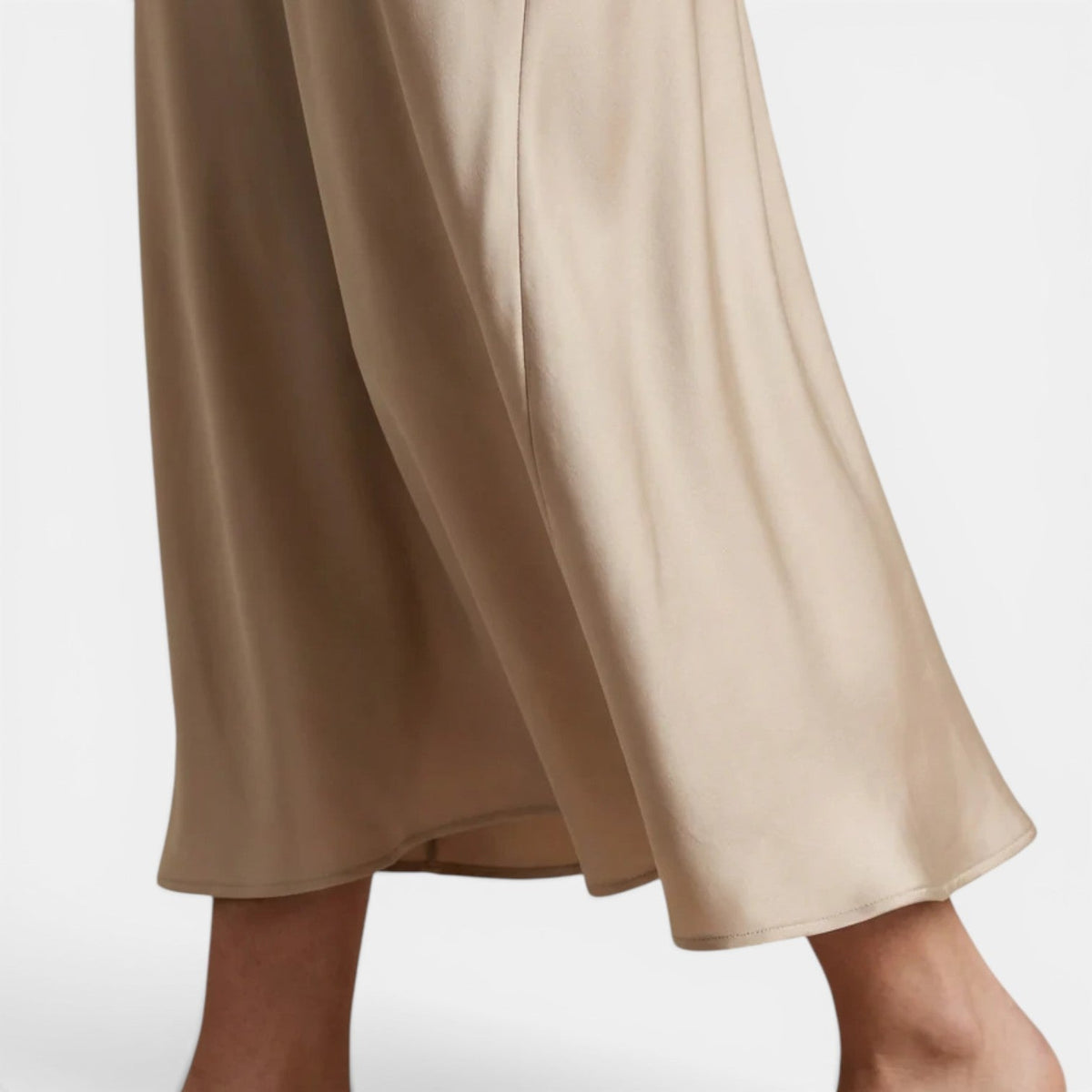 Jupe midi en soie taille haute pour femme 2