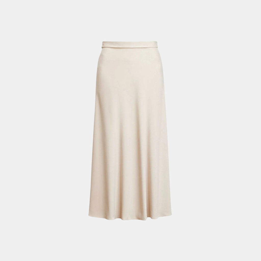 Jupe midi en soie taille haute pour femme 4