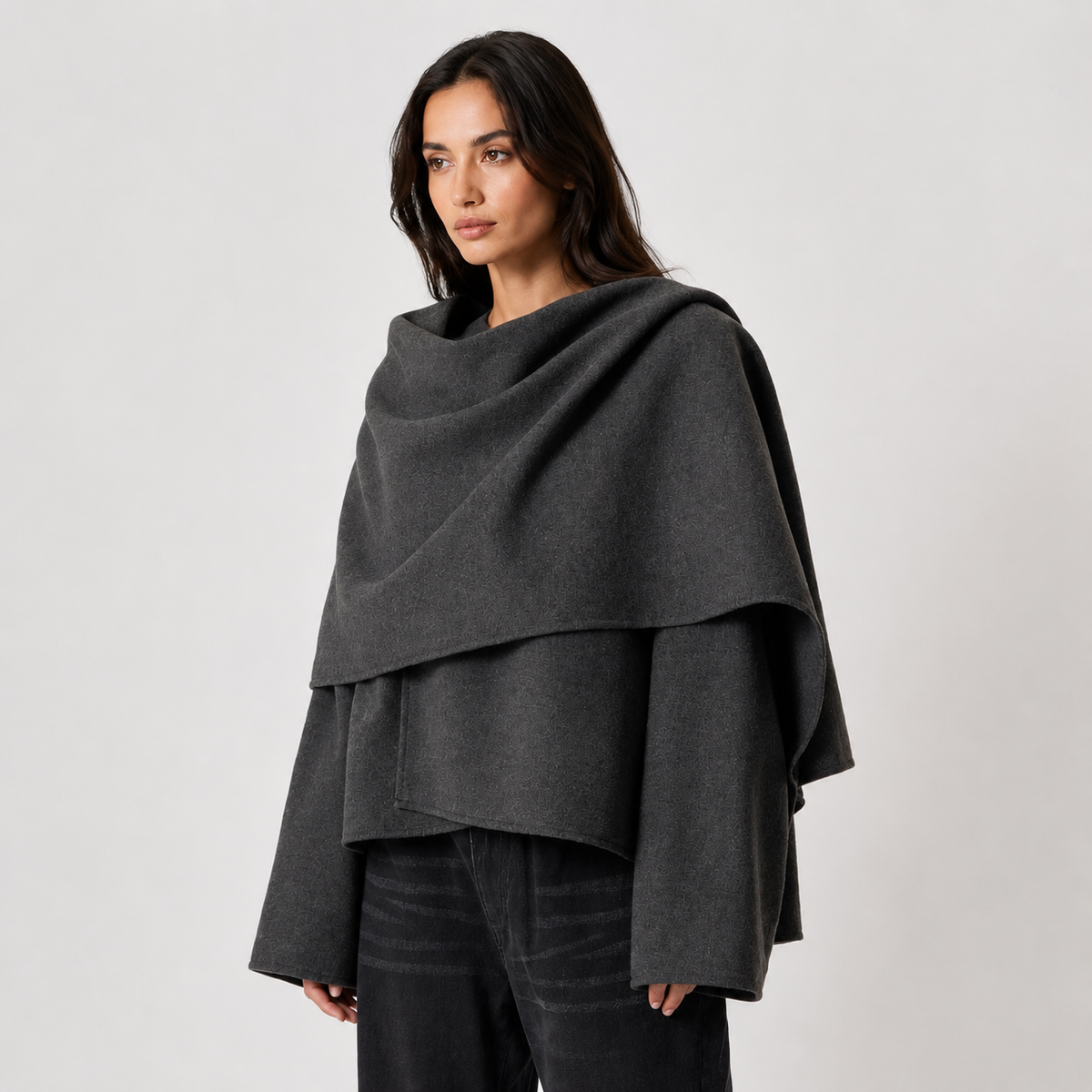 Manteau cape coupe décontractée pour femme, veste d'hiver confortable au quotidien 0