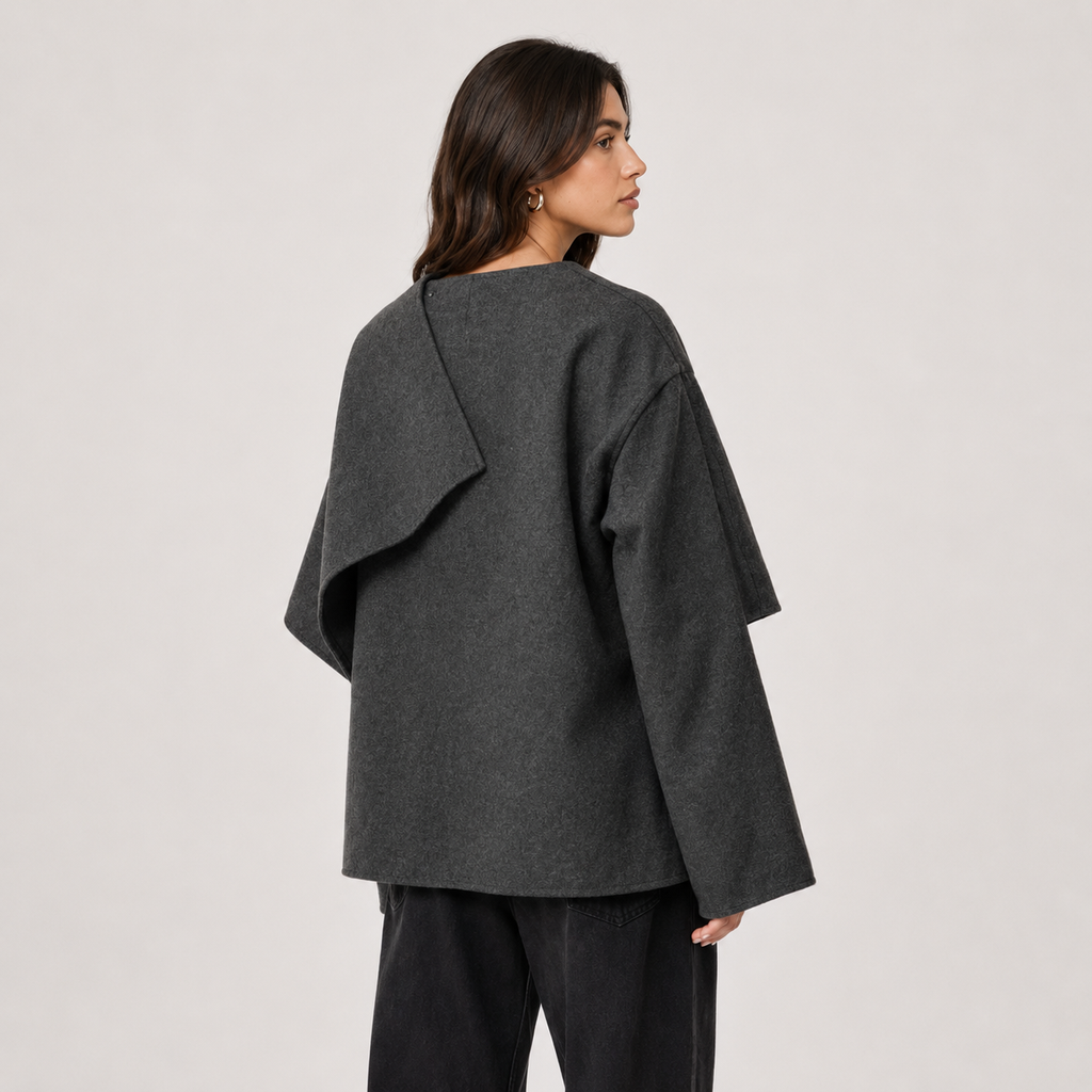 Manteau cape coupe décontractée pour femme, veste d'hiver confortable au quotidien 4