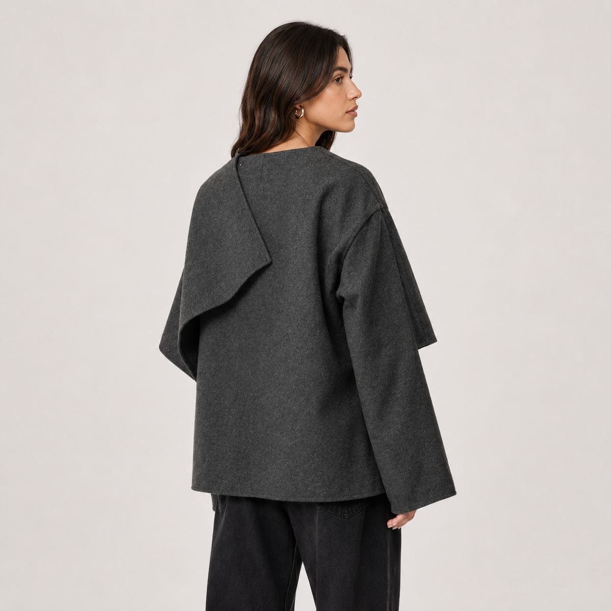 Manteau cape coupe décontractée pour femme, veste d'hiver confortable au quotidien 4
