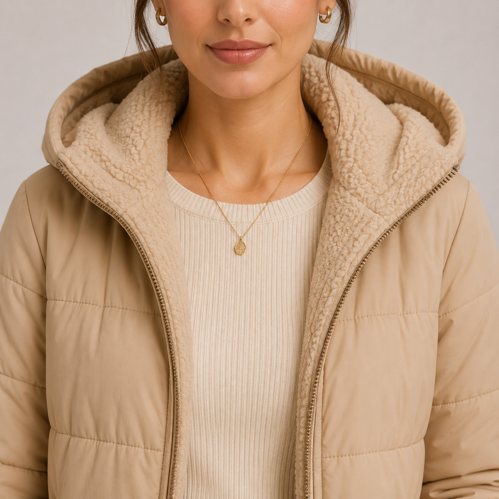 Manteau d'hiver long et chaud à capuche pour femme avec doublure en peluche 2