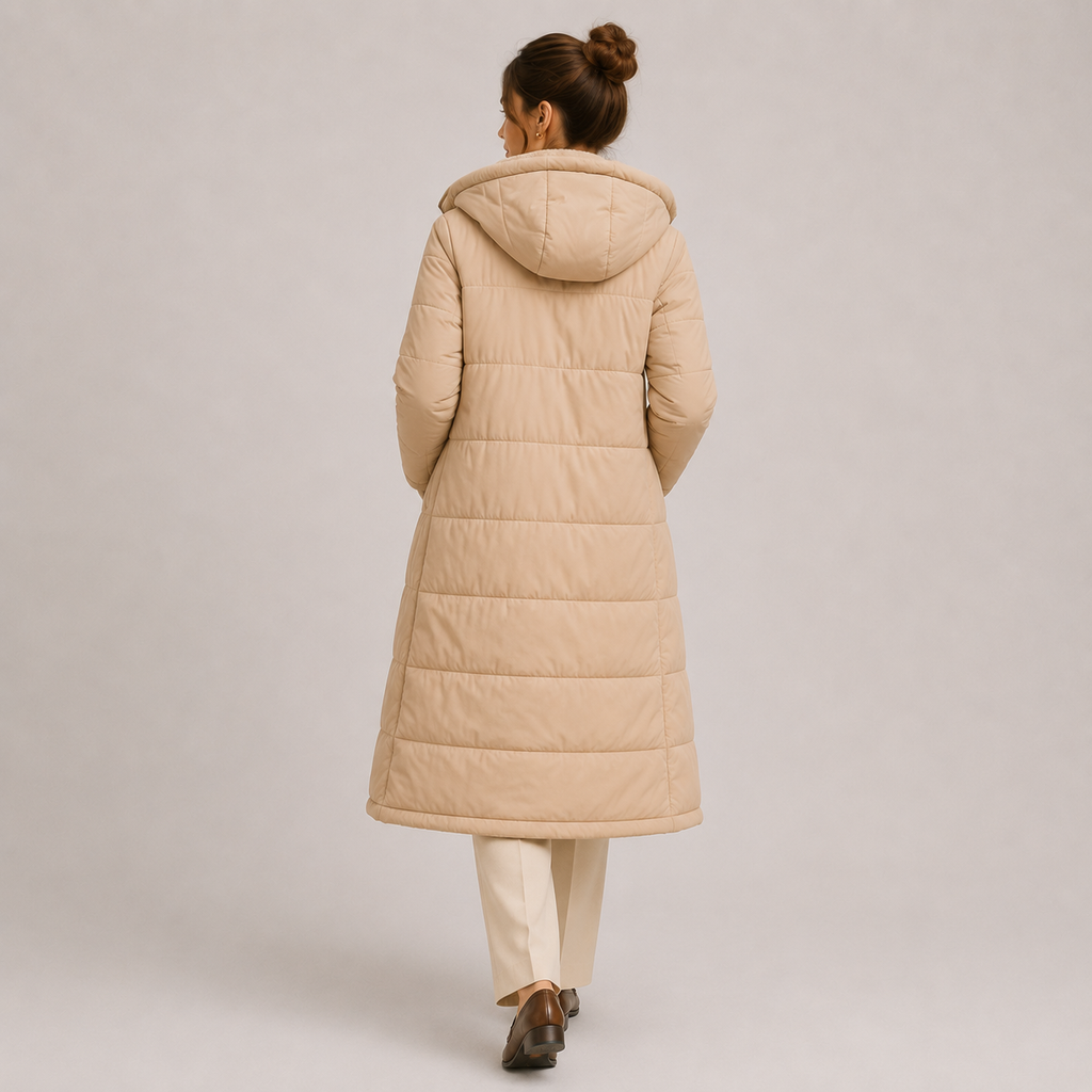 Manteau d'hiver long et chaud à capuche pour femme avec doublure en peluche 3