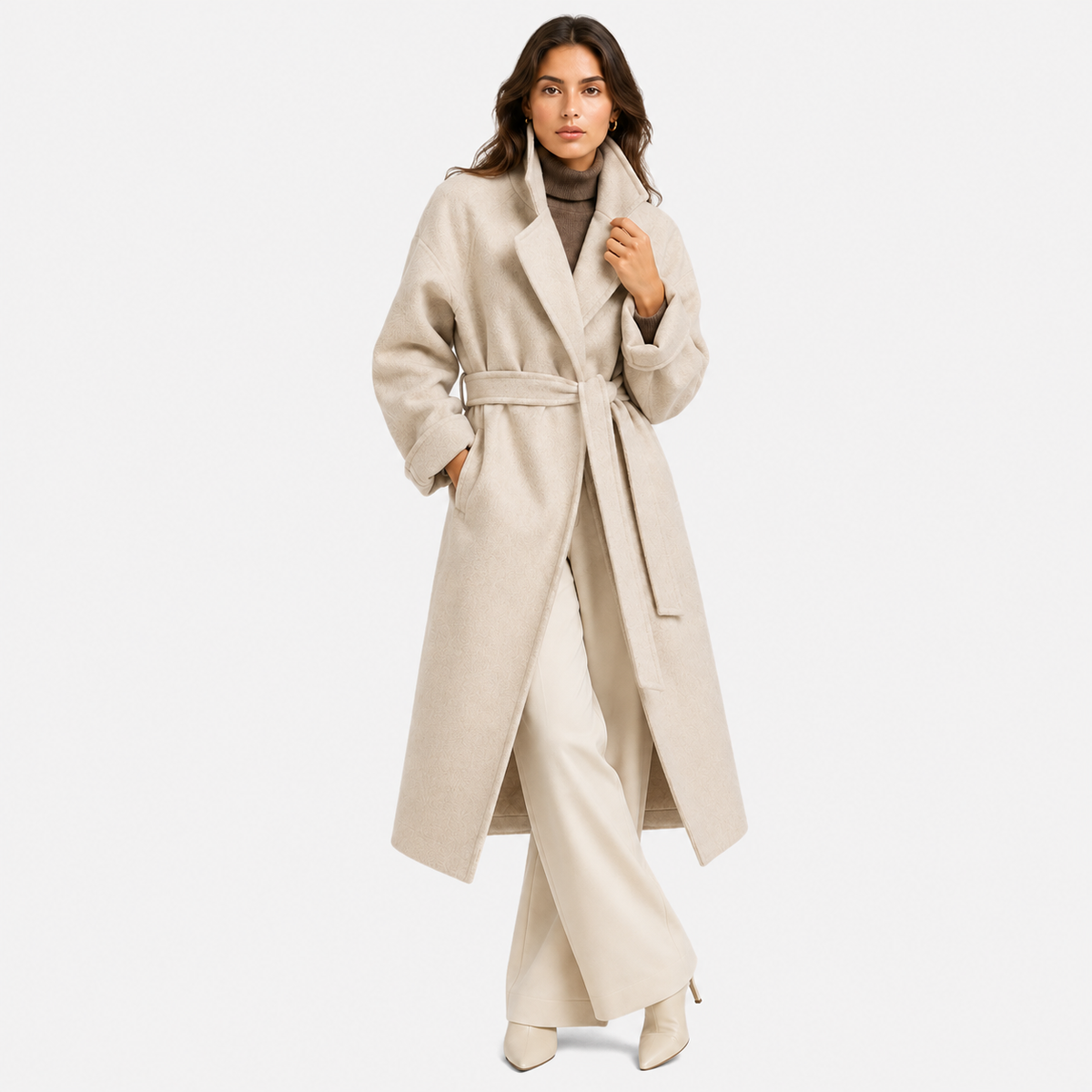 Manteau portefeuille pour femme avec ceinture, veste classique pour temps froid 4