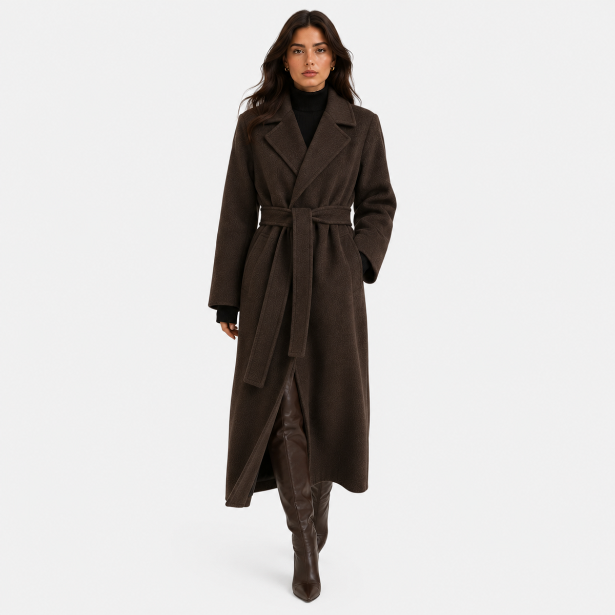 Manteau portefeuille pour femme avec ceinture, veste classique pour temps froid 5