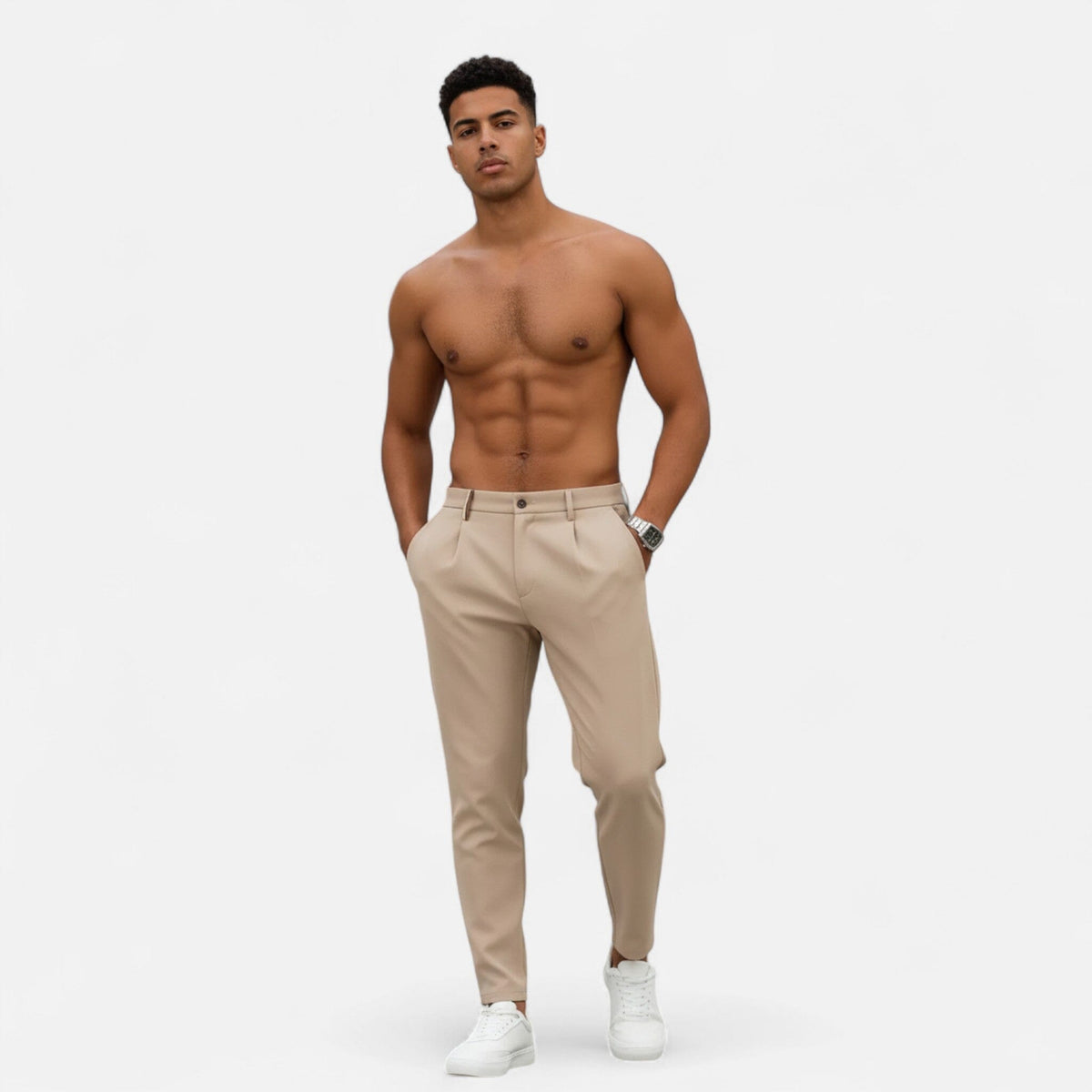 Pantalon d'affaires classique à plis pour homme 1