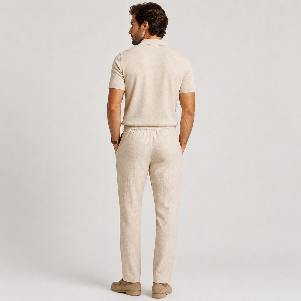 Pantalon décontracté pour homme, taille élastique, léger et confortable 4