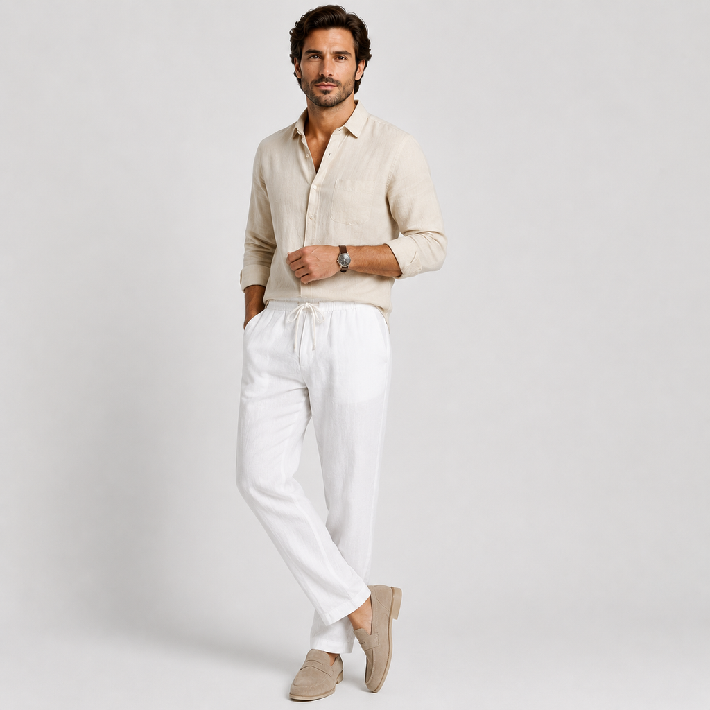 Pantalon décontracté pour homme, taille élastique, léger et confortable 7