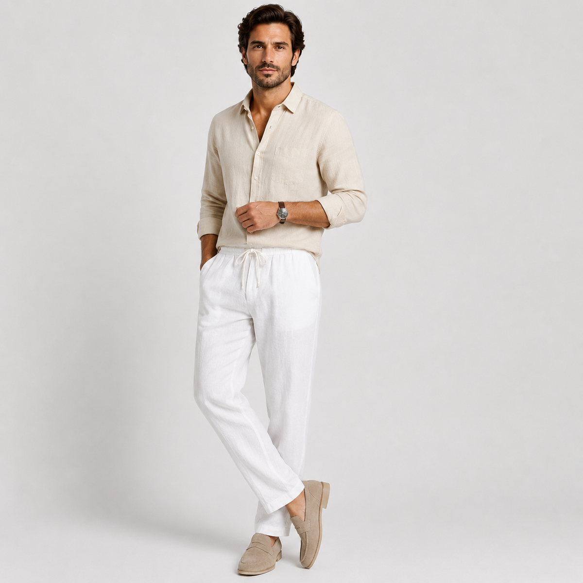 Pantalon décontracté pour homme, taille élastique, léger et confortable 7