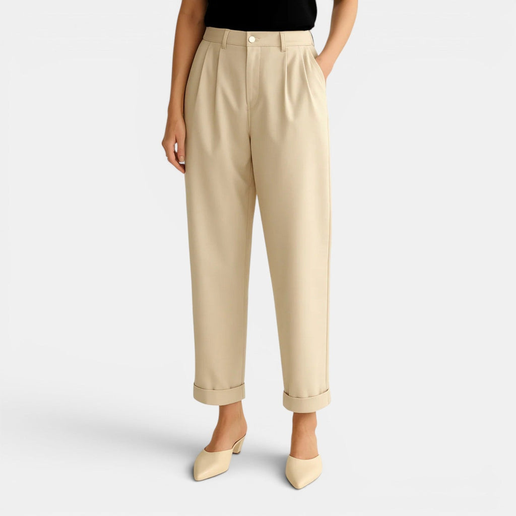 Pantalon en lin taille haute pour femme 1