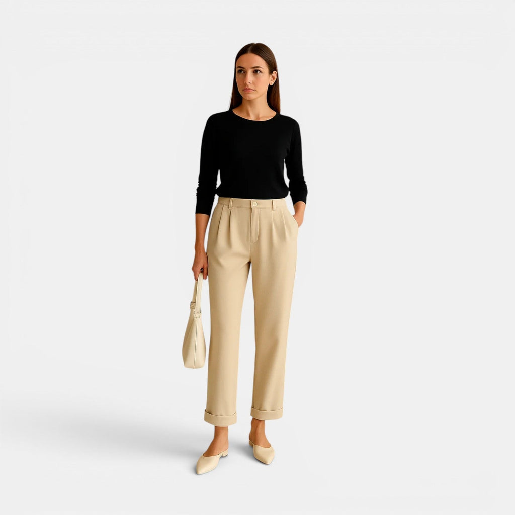 Pantalon en lin taille haute pour femme 3