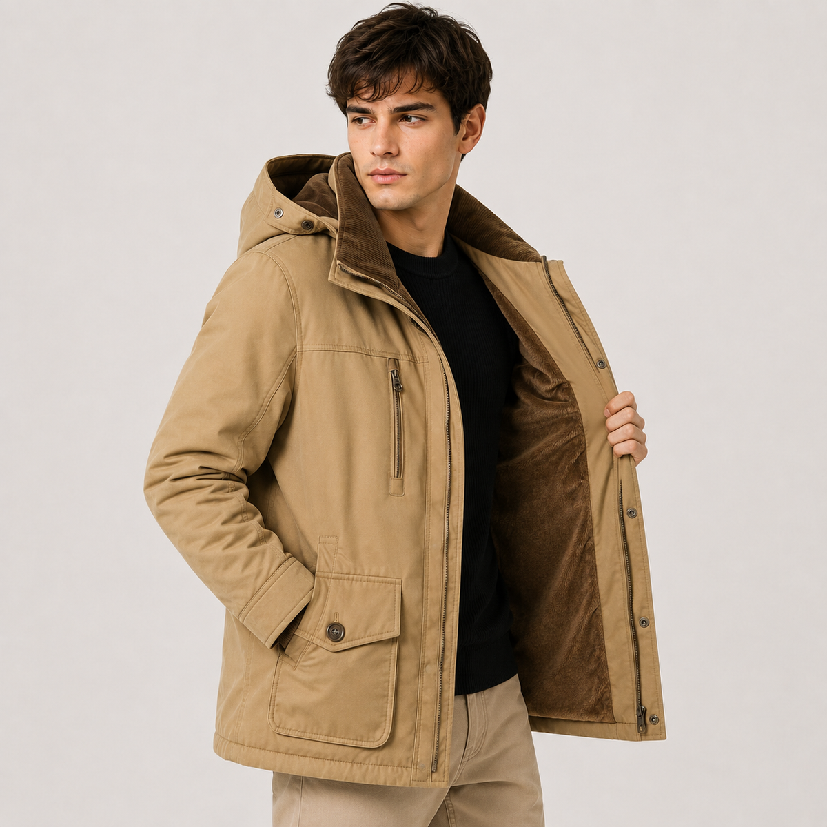Parka d'hiver pour homme, isolée et imperméable, idéale pour les temps froids. 1