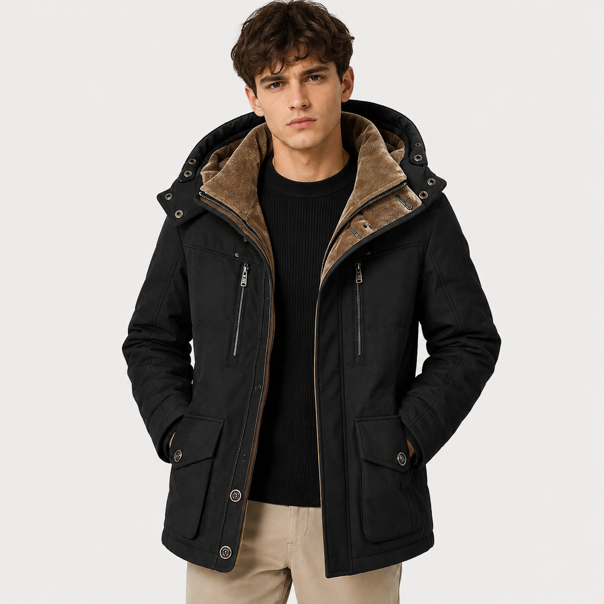 Parka d'hiver pour homme, isolée et imperméable, idéale pour les temps froids. 4