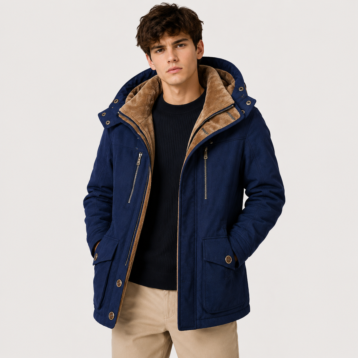 Parka d'hiver pour homme, isolée et imperméable, idéale pour les temps froids. 7