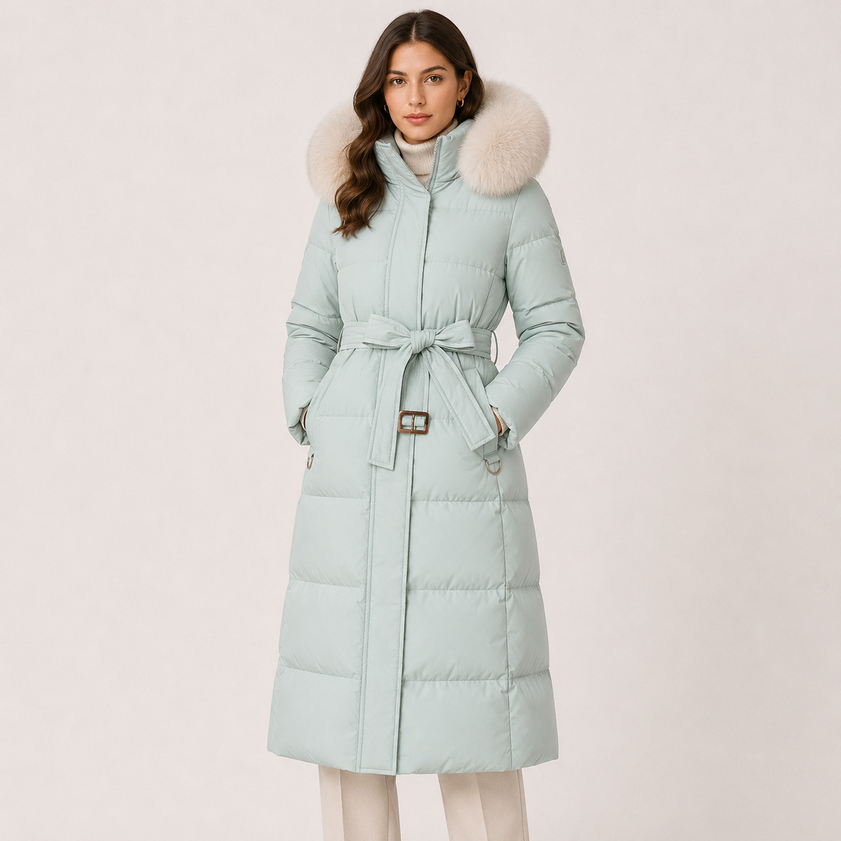 Parka matelassée pour femme, imperméable, coupe ample, capuche en fourrure 0