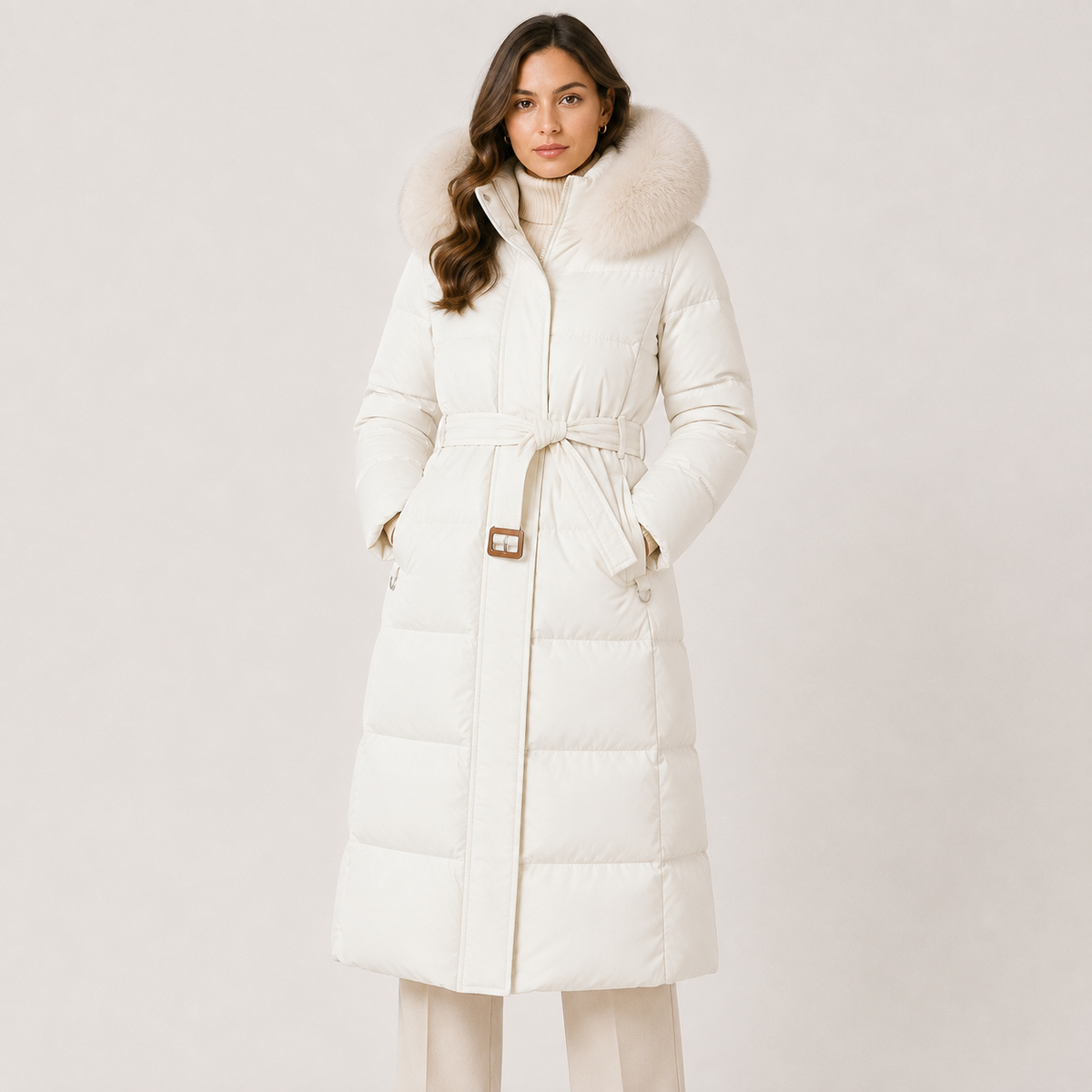 Parka matelassée pour femme, imperméable, coupe ample, capuche en fourrure 5