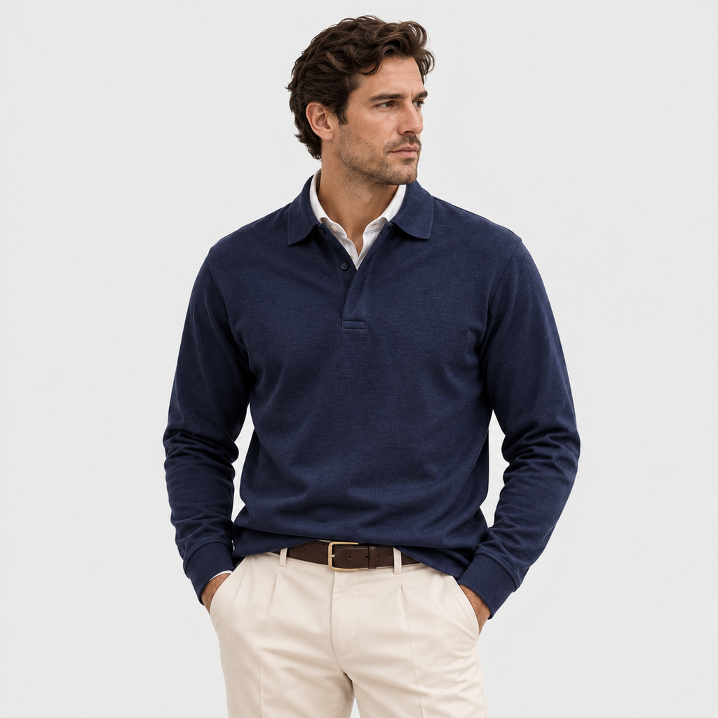 Polo homme Heritage à manches longues - Style raffiné et intemporel 0