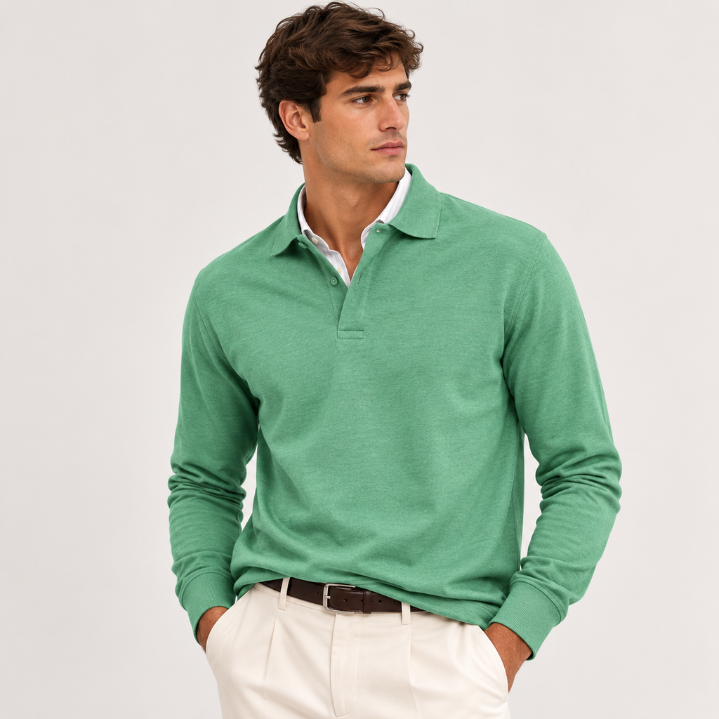 Polo homme Heritage à manches longues - Style raffiné et intemporel 10