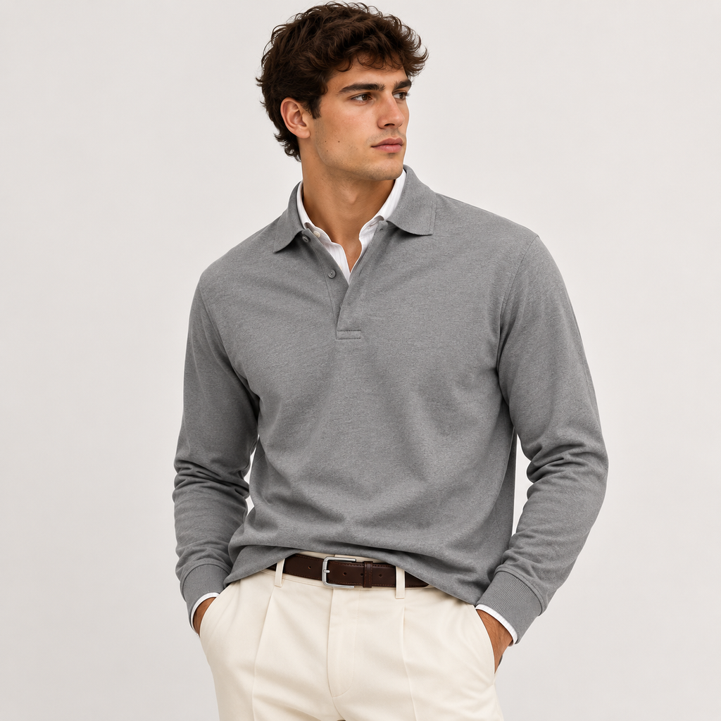 Polo homme Heritage à manches longues - Style raffiné et intemporel 11