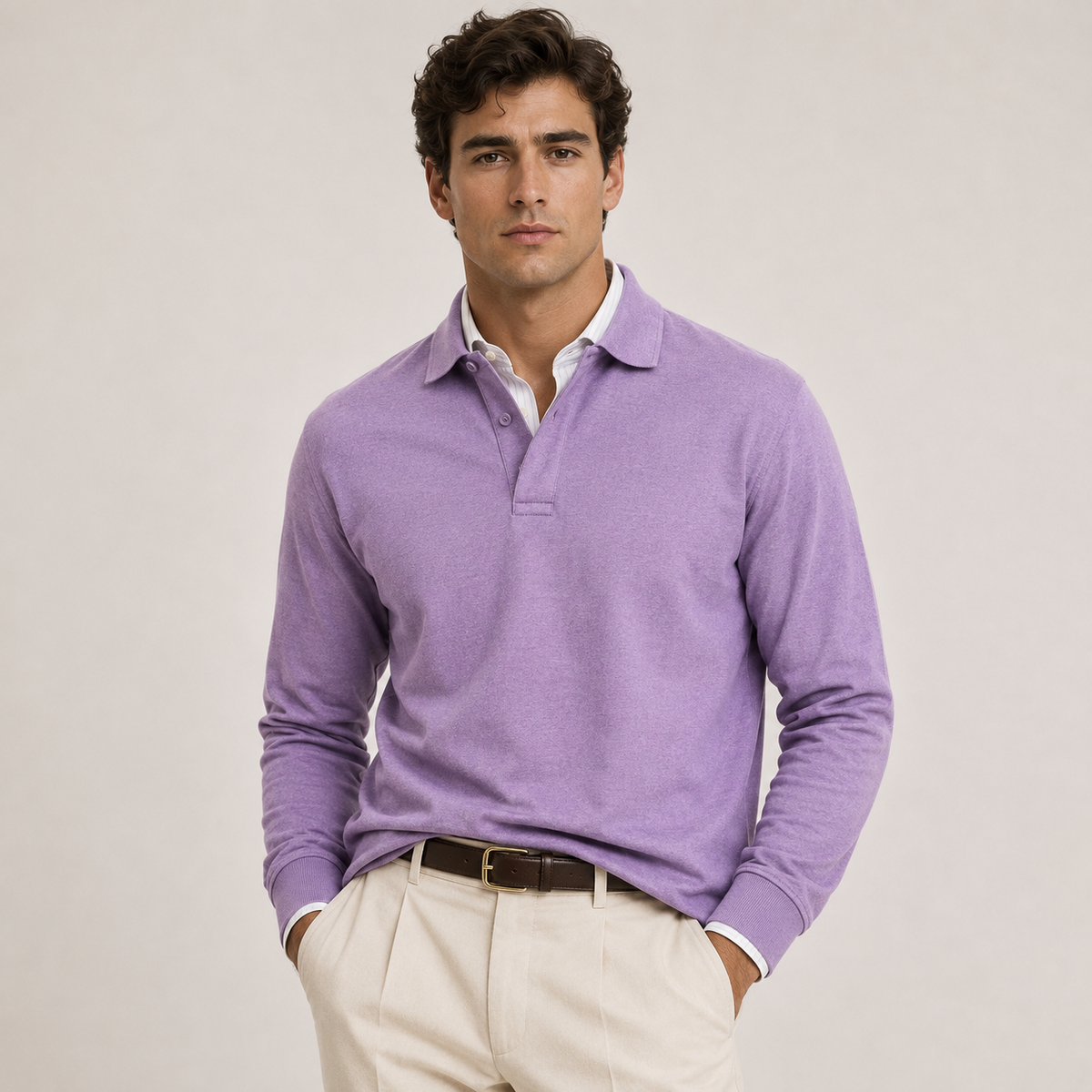 Polo homme Heritage à manches longues - Style raffiné et intemporel 12