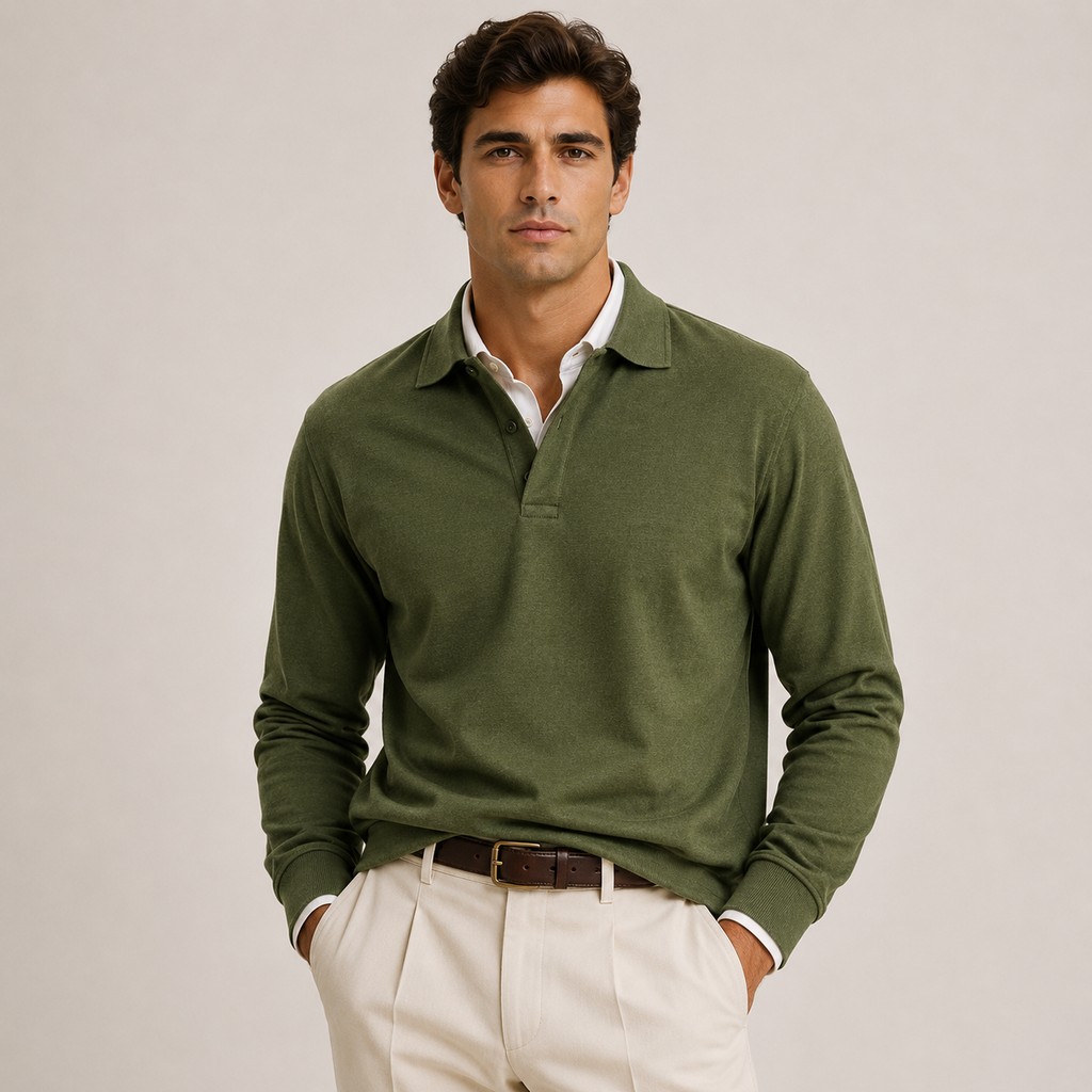 Polo homme Heritage à manches longues - Style raffiné et intemporel 4