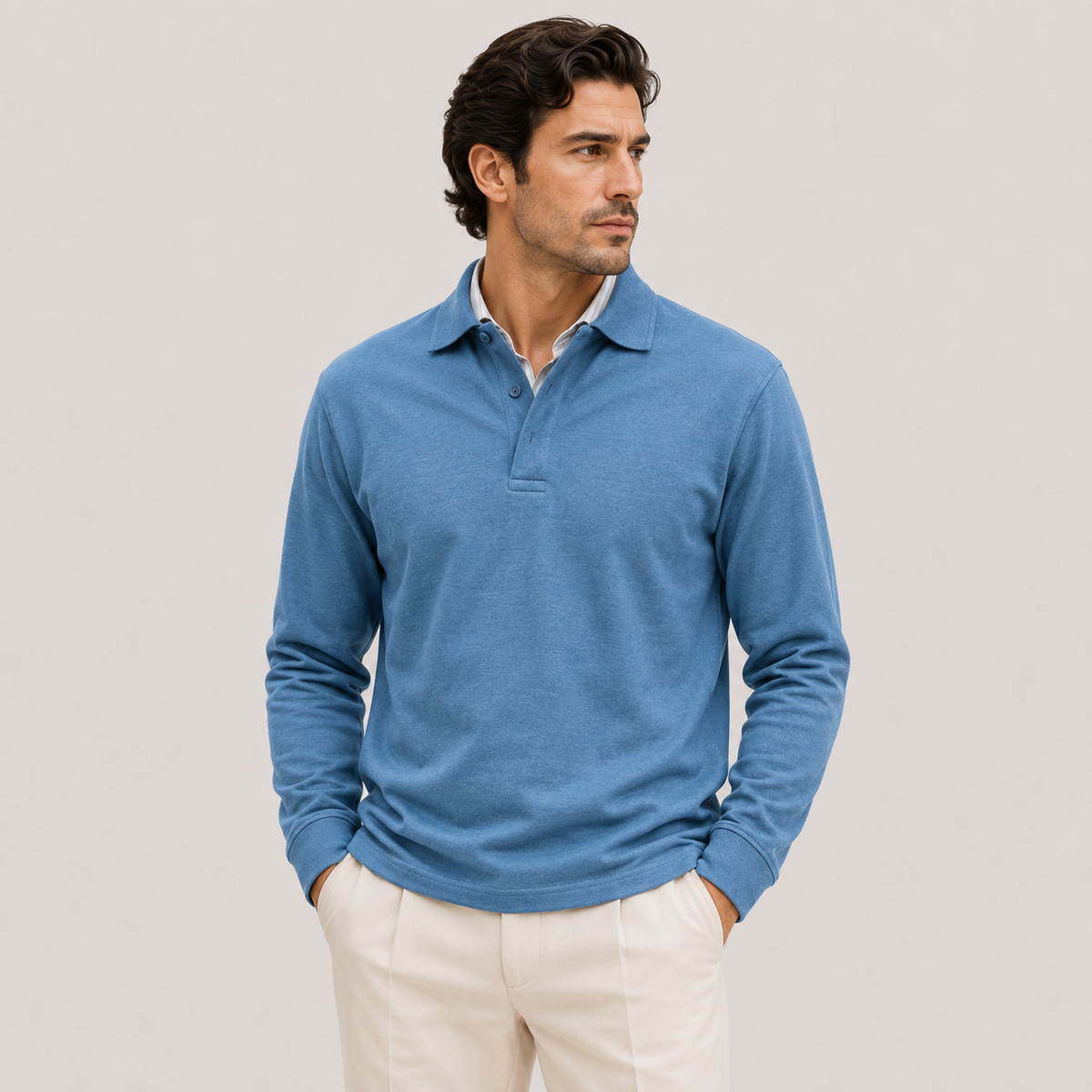 Polo homme Heritage à manches longues - Style raffiné et intemporel 6