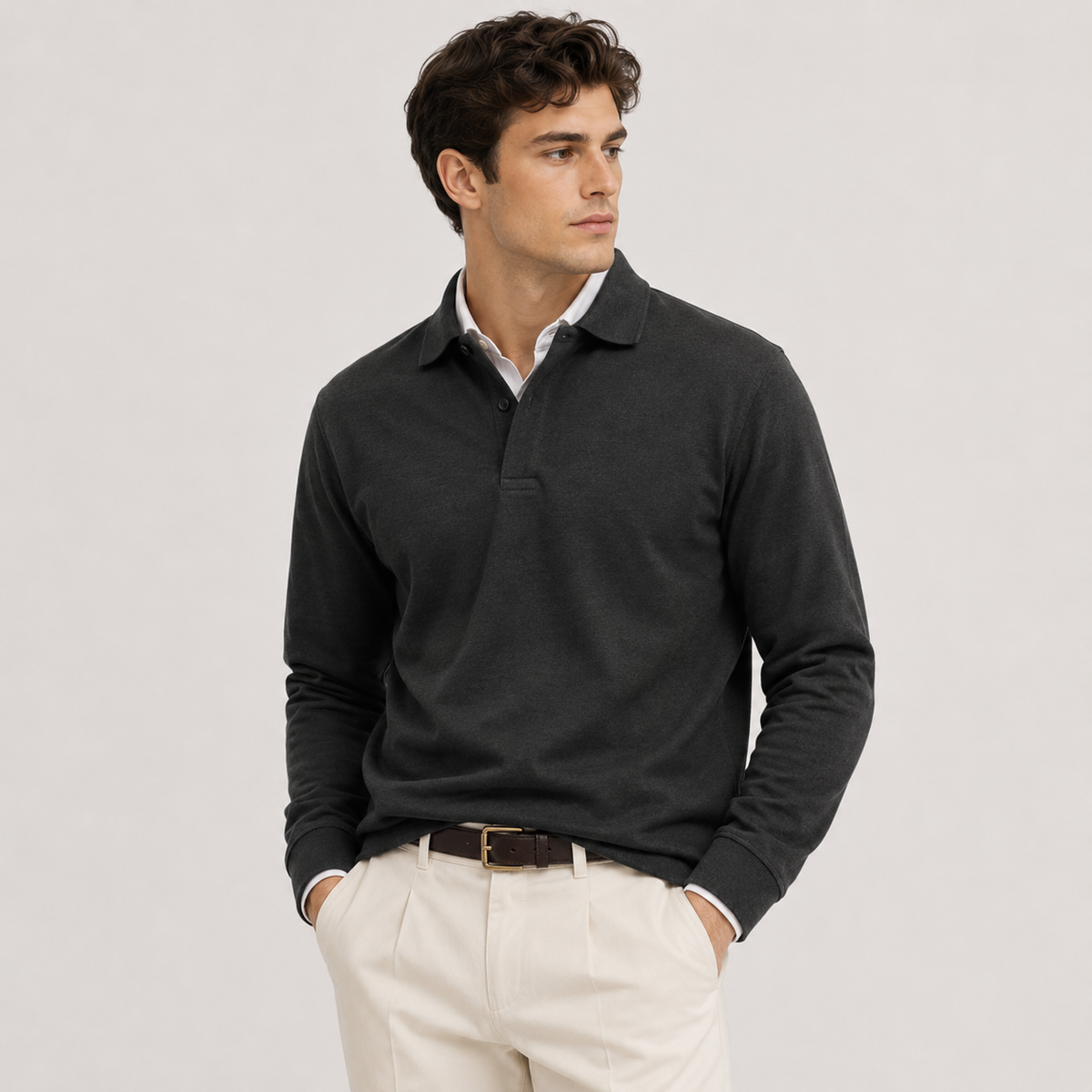 Polo homme Heritage à manches longues - Style raffiné et intemporel 7