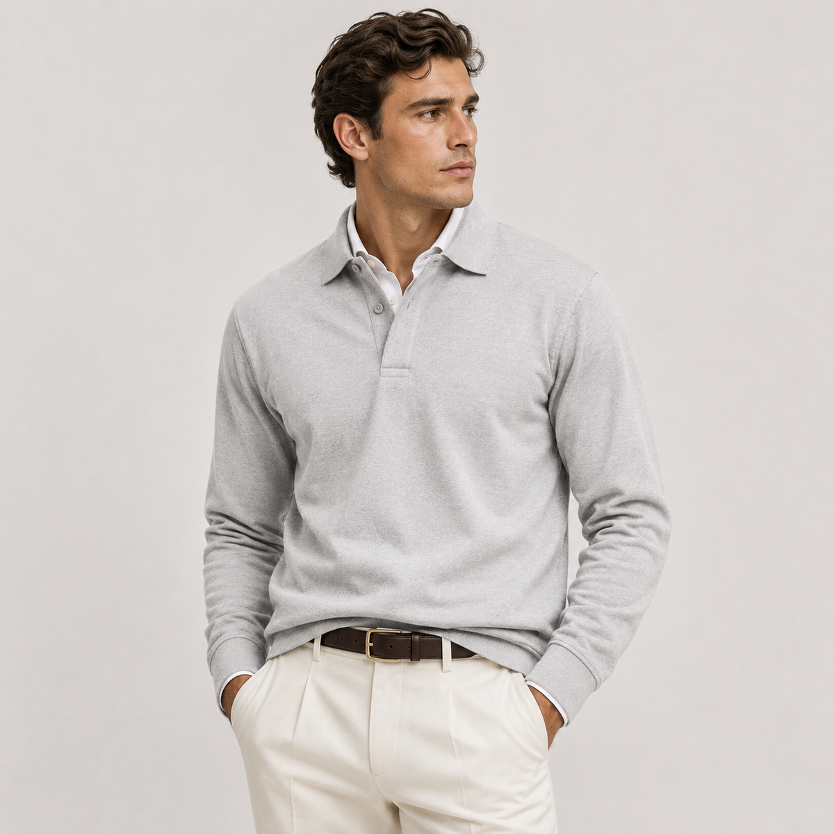 Polo homme Heritage à manches longues - Style raffiné et intemporel 8