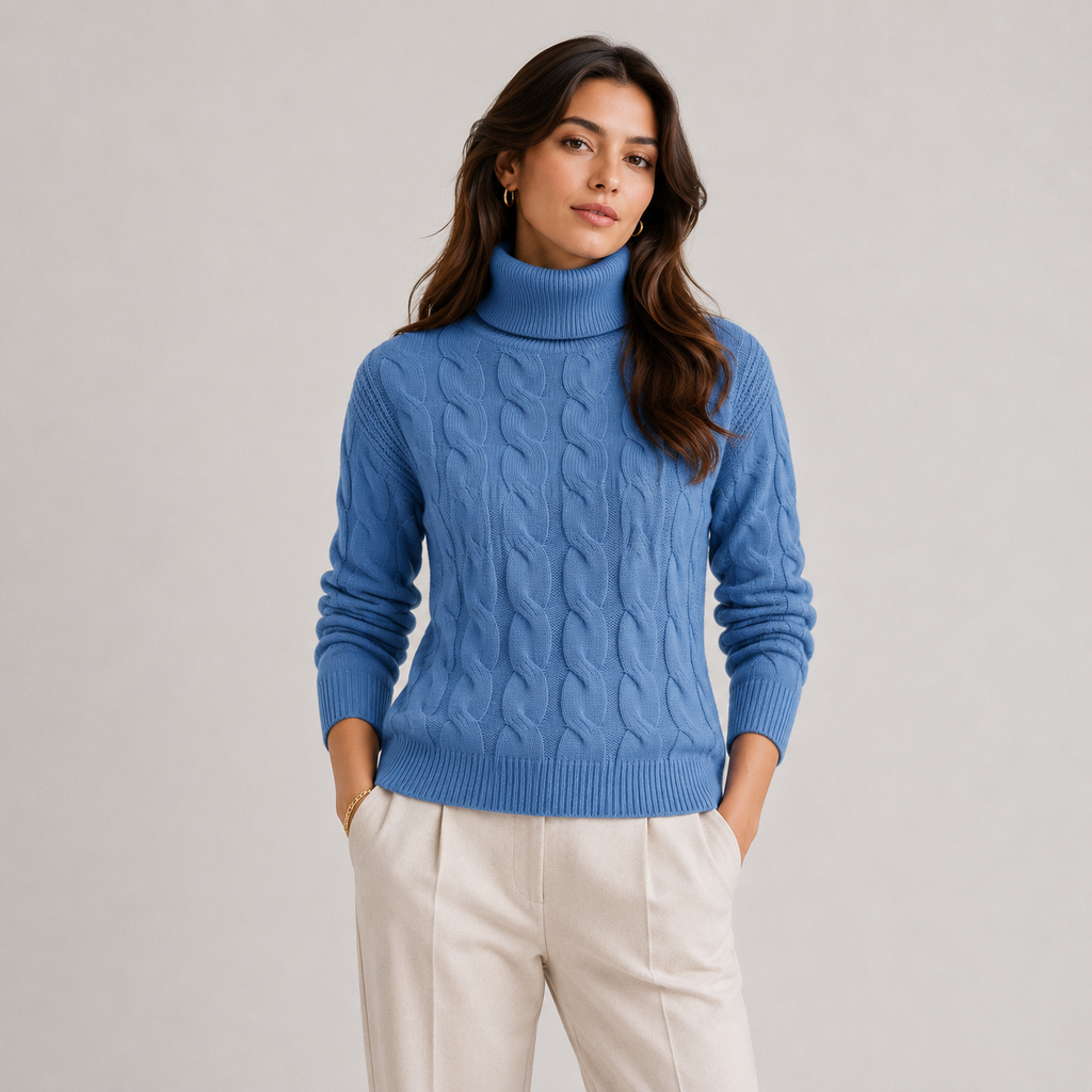 Pull à col roulé pour femme, léger et chaud, à manches longues, en maille 9