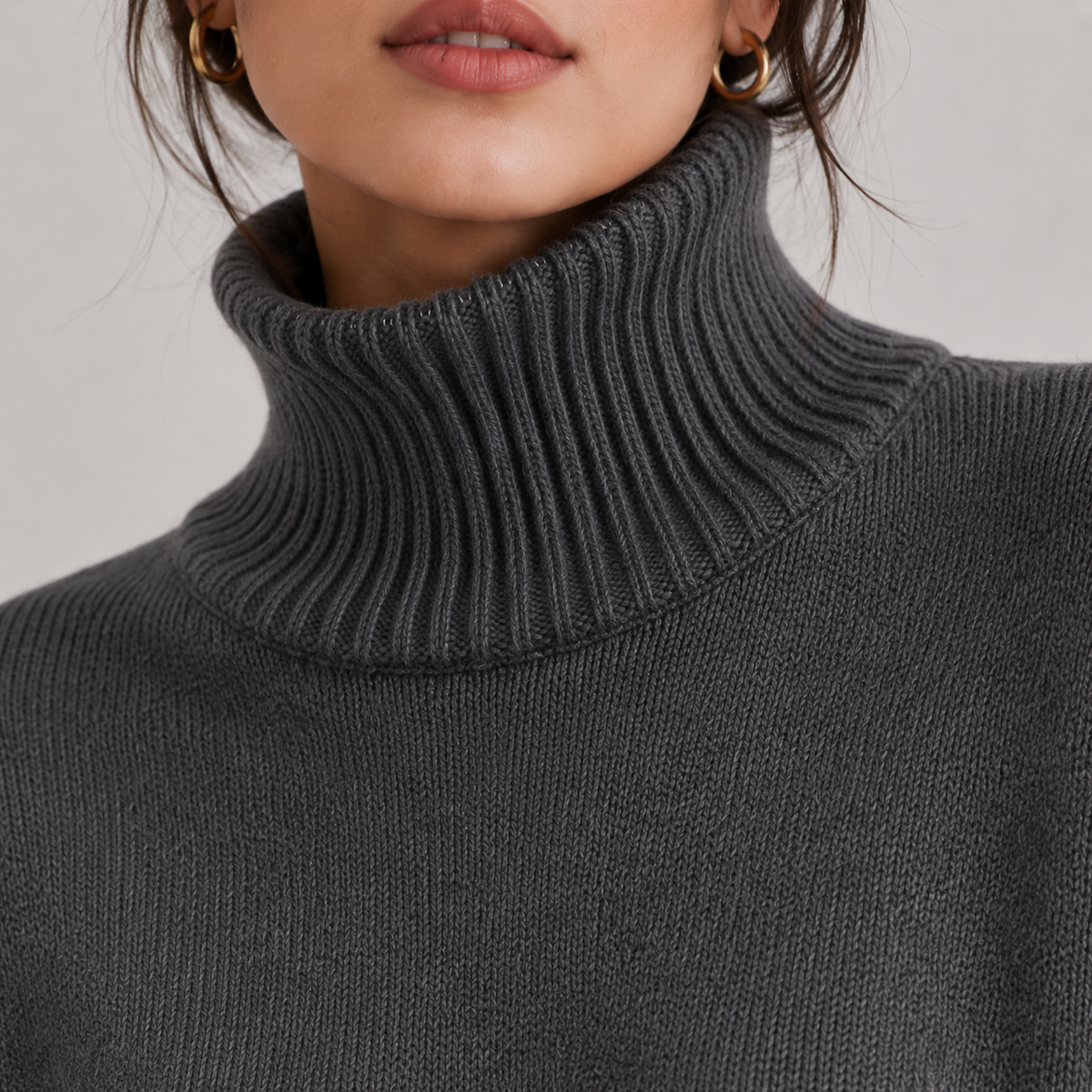 Pull à col roulé premium pour femme, chaud et léger en maille 2