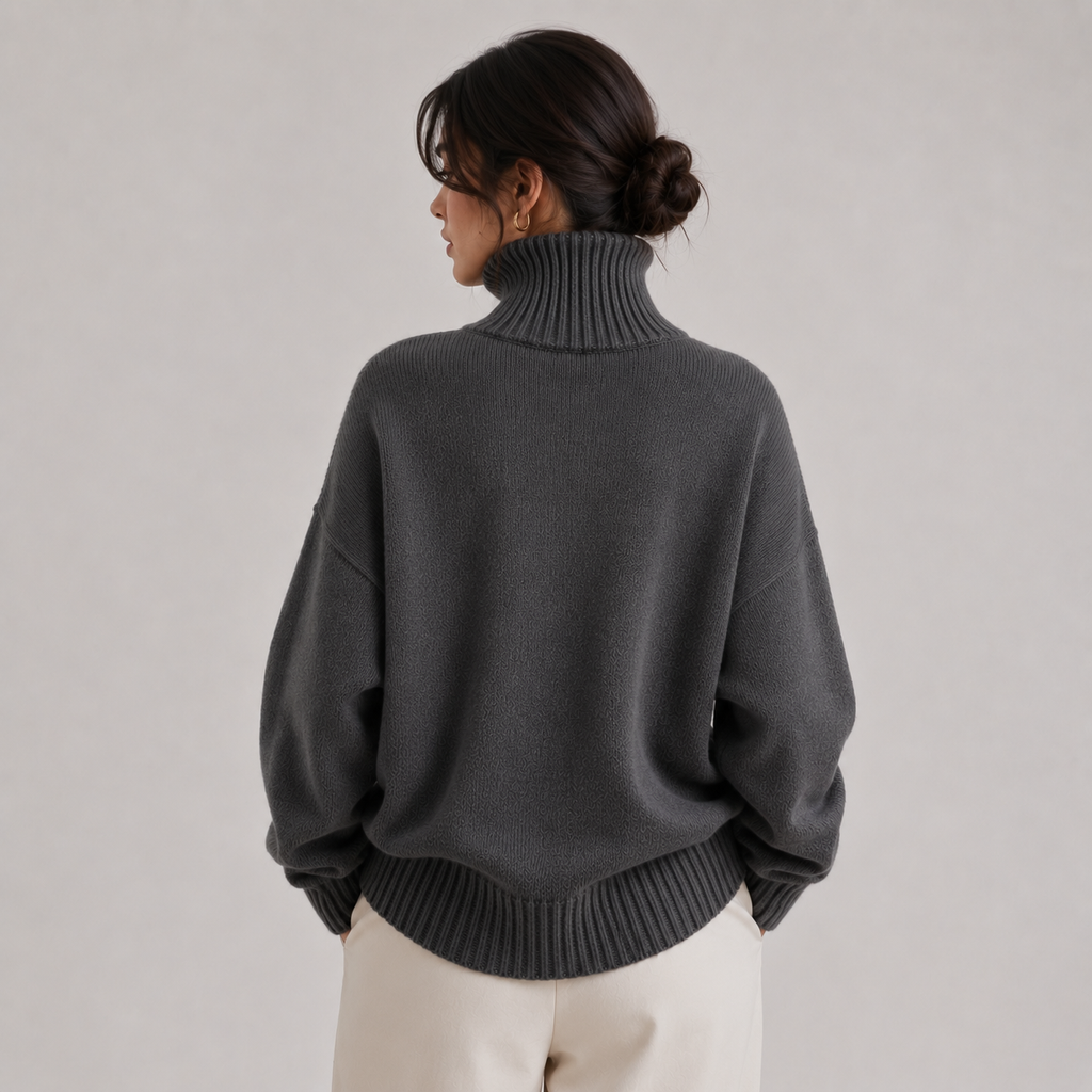 Pull à col roulé premium pour femme, chaud et léger en maille 3